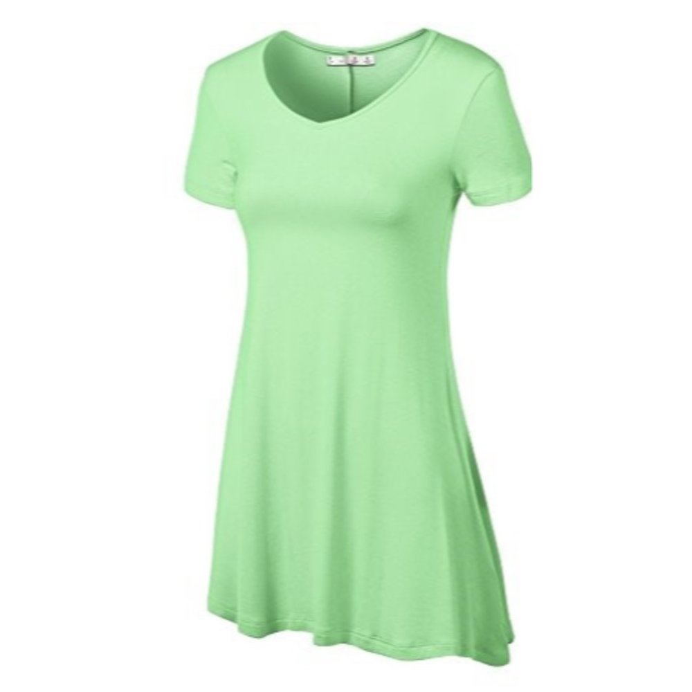 Tunic Top - Short Sleeve Mint Green